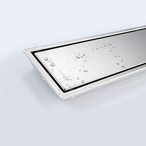 IUYJVR Desagüe de Suelo con Tapa extraíble Desagüe de Ducha Rectangular de Acero Inoxidable 304 Cepillado Sistemas de Drenaje multipropósito antiolor, Desagüe de Suelo de Ducha con colador de Pelo