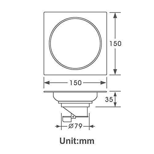 IUYJVR Drenaje de Ducha Cuadrado de 6 Pulgadas con Tapa extraíble Trampa para el Cabello Multiusos de Acero Inoxidable 304 Drenaje de Piso antiobstrucción con colador de Cabello para baño