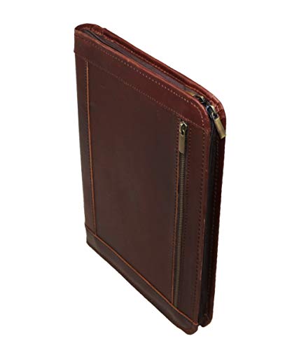 JAALD Folder Portafolio Porta Documentos en Cuero con Cremallera Zipper Profesional A4 Compatible con Ipad Pro 33 cm