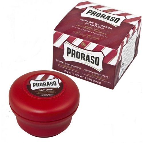 Jabon Crema de Afeitar Proraso con Sandalo y Manteca Karite Esencias Naturales