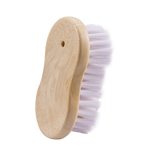 Jacarlife - Cepillo de limpieza de uso rudo con mango de madera (forma de cacahuetes) para limpieza de tapicería, interior de coche, muebles, sofá, botas, etc.