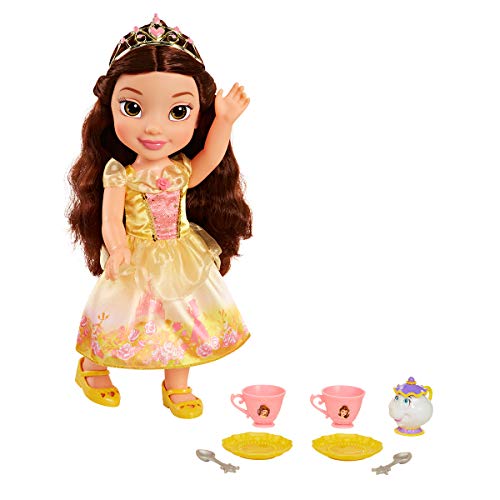 Jakks Pacific Disney Princesa Bella 35 cm y Mrs. Potts con Set de Té para Dos Tea Time