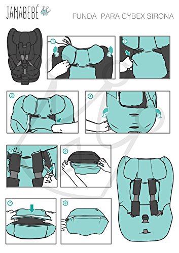 JANABEBE Funda para Cybex Sirona M2 I-Size y GB Vaya WHITE STAR