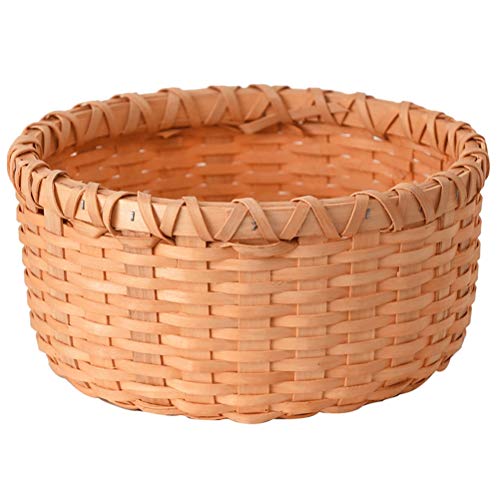 Japonés hecho a mano cesta del huevo del pedazo de madera tejida cesta de frutas y verduras del hogar cesta redonda absolutamente necesaria la cesta del almacenaje ( Color : Natural , tamaño : L )
