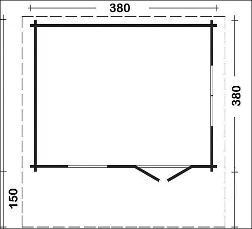 Jardín Casa Malaga de 70 B Casa de vacaciones bloque madera casa 380 x 380 cm – 70 mm