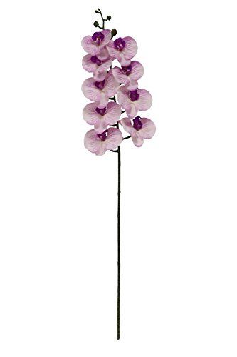 jarown 2pcs 9 cabezas artificiales Phalaenopsis Orquídea 38 "ramas Real Touch flores letax para casa oficina decoración, melamina, morado rosa, 38 pulgadas