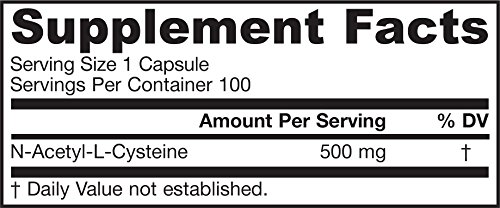 Jarrow Formulas N-A-C, 500mg - 100 caps 100 Unidades 100 g