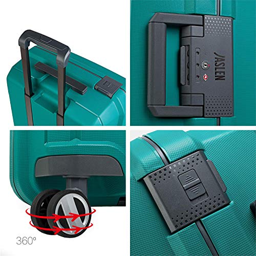 JASLEN - Maleta de Viaje Rígida 4 Ruedas Trolley 73 cm Grande de Polipropileno. Resistente y Ligera. Mango Asas y Candado TSA. Cierre Hermético Anti Robo. Profesional. 161170, Color Turquesa