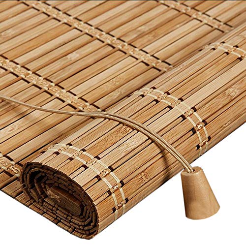 Jcnfa-Persianas Cortinas De La Ventana del Rodillo del Apagón, Persianas Enrollables De Bambú con Ganchos, Sombrillas For Sol En El Patio Exterior, Mirador, 85cm / 105cm / 125cm / 145cm De Ancho