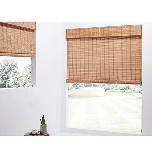 Jcnfa-Persianas Cortinas De La Ventana del Rodillo del Apagón, Persianas Enrollables De Bambú con Ganchos, Sombrillas For Sol En El Patio Exterior, Mirador, 85cm / 105cm / 125cm / 145cm De Ancho
