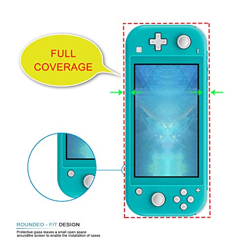 J&D Compatible para Nintendo Switch Lite Protector de Pantalla, 3 Paquetes [Vidrio Templado] [Cobertura Completa] Cristal Templado Protector de Pantalla para Nintendo Switch Lite