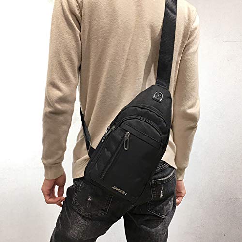 JERFER Bolso pequeño bolso de mensajero salvaje de la moda de los hombres un hombro bolsa de pecho a cuadros
