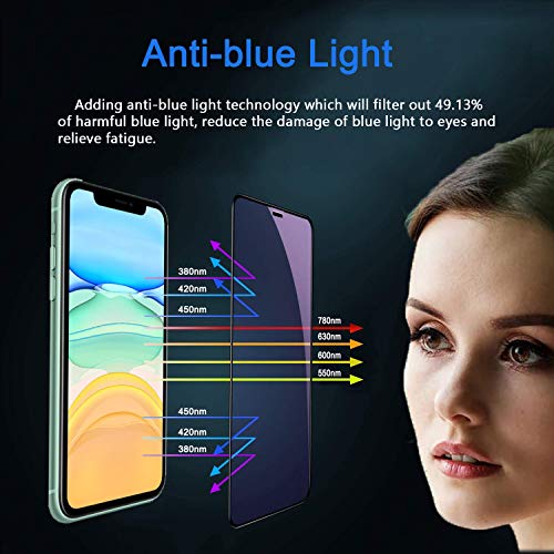 JESOHO Protector Pantalla iPhone 11 Pro/XS/X (2 Pack), Anti Luz Azul Cristal Templado iPhone 11 Pro/XS/X, Cobertura Completa, Toque 3D, Dureza 9H, Borde 3D,Anti-Rayado, Anti-Huella Digital