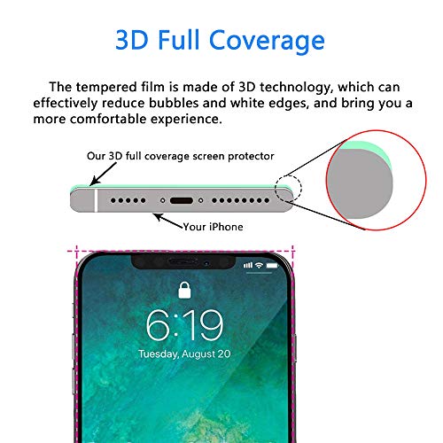 JESOHO Protector Pantalla iPhone 11 Pro/XS/X (2 Pack), Anti Luz Azul Cristal Templado iPhone 11 Pro/XS/X, Cobertura Completa, Toque 3D, Dureza 9H, Borde 3D,Anti-Rayado, Anti-Huella Digital
