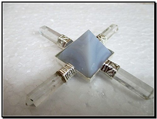 Jet International Exquisito nuevo Generador de energía de pirámide de ágata de encaje Cónico 4 puntos Wow Curación Reiki Generador de pirámide de regalo sagrado Punto de lápiz de cristal Programable