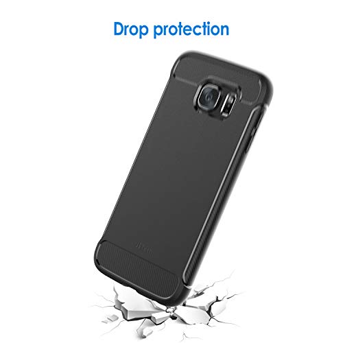 JETech Funda para Samsung Galaxy S6, Carcasa con Absorción de Impacto, Diseño de Fibra de Carbon, Negro