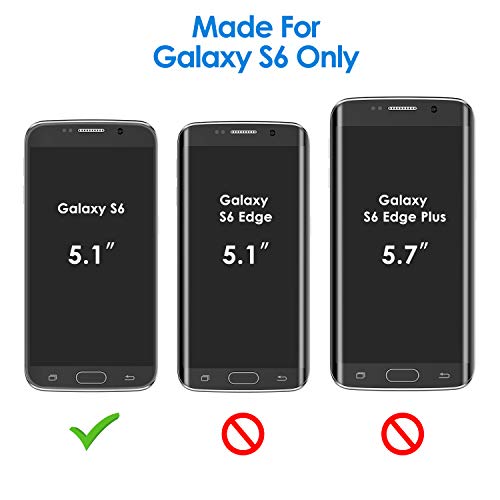 JETech Funda para Samsung Galaxy S6, Carcasa con Absorción de Impacto, Diseño de Fibra de Carbon, Negro