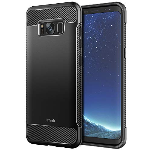 JETech Funda para Samsung Galaxy S8, Carcasa con Absorción de Impacto, Diseño de Fibra de Carbon, Negro