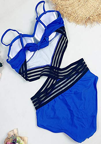 JFAN Top Bikini Push Up Trajes de Baño para Mujer 1 Pieza Talle Alto Bikini Sets Traje de Baño Sexy Cuello V de Mar Fiesta de Verano Una Pieza sin Espalda