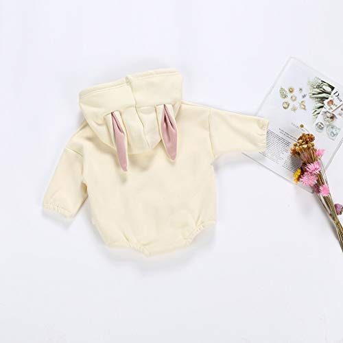 JiaMeng encapuchadas Manga Larga Camisetas Baby Rabbit Letter Sudadera Tops Romper Pullover Body con Capucha Sudadera para niño