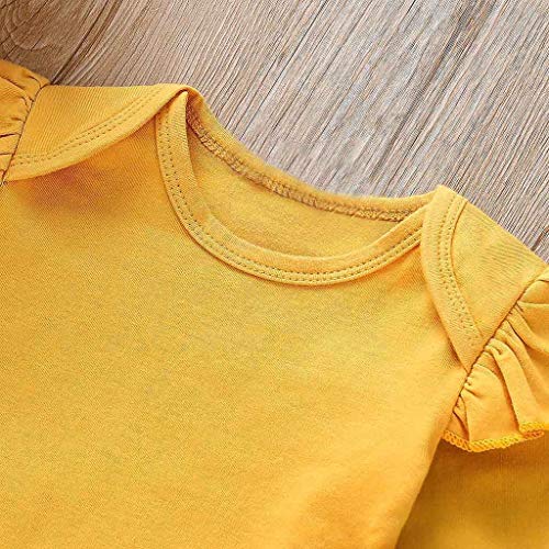 JiaMeng Mangas largas para bebés Mamelucos + Pantalones Florales + Cintas para la Cabeza Conjunto Trajes Verano Ropa Conjunto De 3 Piezas