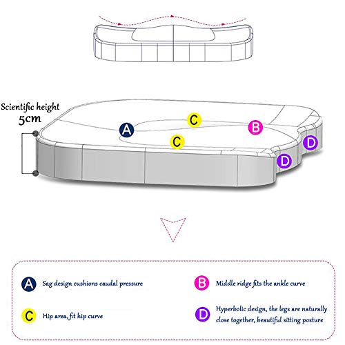 JiaQi Espuma de la Memoria Cojines de Asiento,Ortopédicos Cojín Silla Oficina,Antideslizante Cóccix La ciática Universal Lavable Cojín Silla para el Coche de-N 45x35x5cm(18x14x2inch)