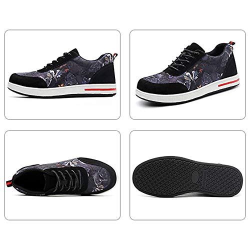 JIEFU Unisex Botas de Seguridad S3 con Puntera de Acero Mujer Ligeras Anti Pinchazo Industrial y Deportiva Calzado de Trabajo Comodas,Black,39EU