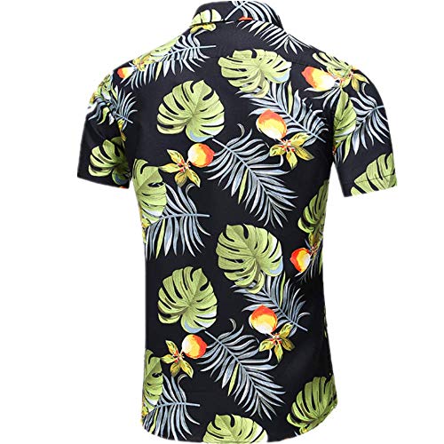Jinyuan Camisa Hawaiana De Playa De Verano para Hombres 2020 Marca De Manga Corta Camisa Floral De Gran TamañO Ropa Casual De Vacaciones para Hombres Rojo XL