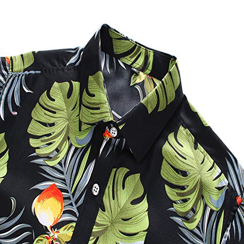 Jinyuan Camisa Hawaiana De Playa De Verano para Hombres 2020 Marca De Manga Corta Camisa Floral De Gran TamañO Ropa Casual De Vacaciones para Hombres Rojo XL