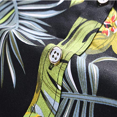 Jinyuan Camisa Hawaiana De Playa De Verano para Hombres 2020 Marca De Manga Corta Camisa Floral De Gran TamañO Ropa Casual De Vacaciones para Hombres Rojo XL