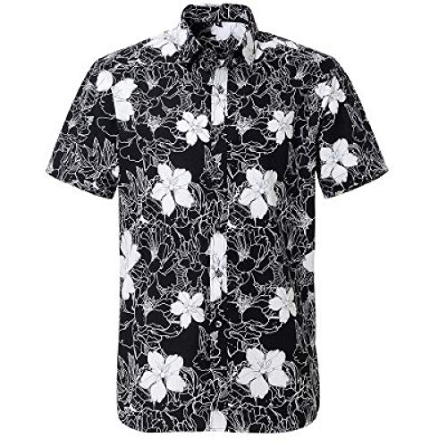 Jinyuan Hawaiana De Verano para Hombre De La Marca De Manga Corta con DiseñO Impreso Camisas Hombre Ropa Casual De Vacaciones