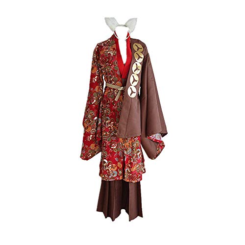JLCYYSS 7PCS Novedad Cosplay para Disfraces de Fiesta Kamisama Love, Kamisama Kiss Tomoe Vestido de Kimono japonés para Mujer Regalo