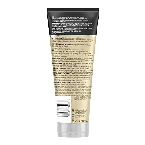 John Frieda Acondicionador Activador Reflejos 250ml | Aclarador Pelo | Pelo Rubio | Reflejos y Mechas Rubias