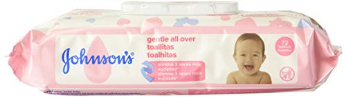 Johnson's Gentle All Over Toallitas, enriquecido con extracto de seda - 3 x 72 toallitas