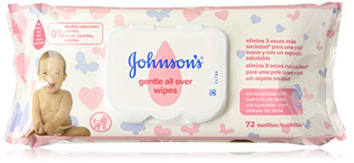 Johnson's Gentle All Over Toallitas, enriquecido con extracto de seda - 3 x 72 toallitas