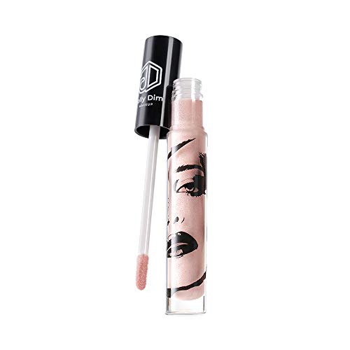 Jolly Dim Makeup - Brillo de labios Rose Glitter 6, no pegajoso