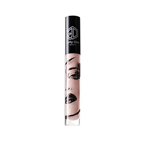 Jolly Dim Makeup - Brillo de labios Rose Glitter 6, no pegajoso