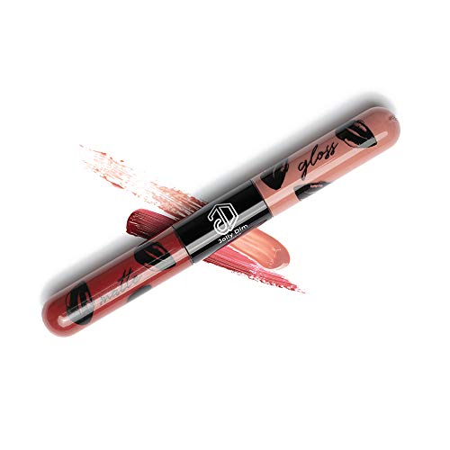 Jolly Dim Makeup - Matte & Gloss Lip Duo - Classy 5. 2 en 1: color de labios Sangría 5 + brillo de labios Marrón 2. Set DÚO para labios