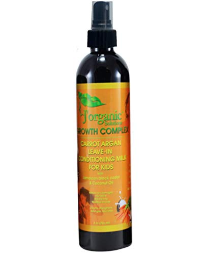 J’Organic Solutions Carrot Argan Kids Leave-in Conditioning Milk Detangler with Jamaican Black Castor, Coconut Oil & More