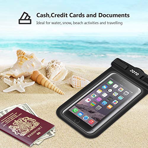 JOTO - Funda Impermeable Universal para iPhone 11 Pro MAX XS MAX XR X 8 7 6S Plus SE, Galaxy S20 Ultra S20+ S10 Plus S10e S9 Plus S8/Note 10+ 9, Pixel 4 XL hasta 6,8 Pulgadas - Negro