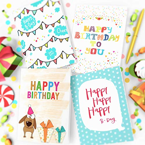 Joy Masters - 16 Tarjetas de Cumpleaños Infantiles | Paquete Variado para Niños y Niñas - Vol. 1