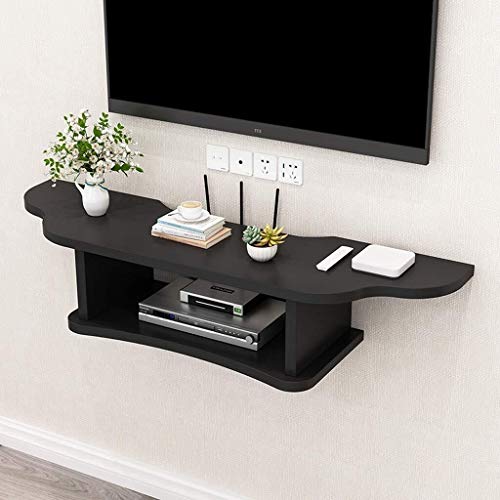 Joyero TZSMSSH Flotante estante de la pared del estante estante de la pared for TV Set Top Box Router DVD estante inferior del estante inferior for decoración de la pared de TV multifunción de almacen