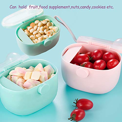 Joyfeel's Store Leche en polvo Almacenaje Leche en polvo Dispensador Portátil Leche en polvo Contenedor Caja Comida Bocaditos Almacenamiento de frutas con nivelador 500 ML (Rosa #2)