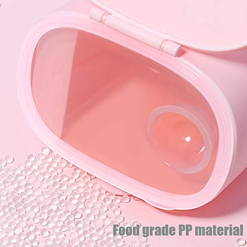 Joyfeel's Store Leche en polvo Almacenaje Leche en polvo Dispensador Portátil Leche en polvo Contenedor Caja Comida Bocaditos Almacenamiento de frutas con nivelador 500 ML (Rosa #2)
