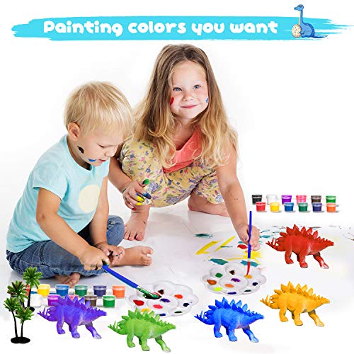 Joyjoz Juego de Arte Manualidades para Niños - Juguetes de Dinosaurio 3D de 38 Piezas, Regalo de Cumpleaños y de Navidad para Niños y Niñas