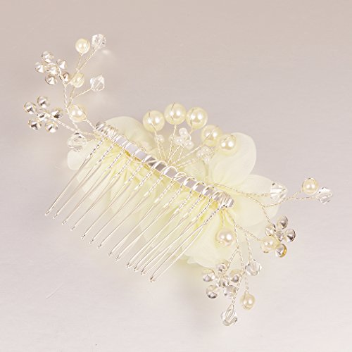 joyMerit Dulce Flor De Perlas De Cristal Floral Pelo Peine Diapositivas Boda Novia