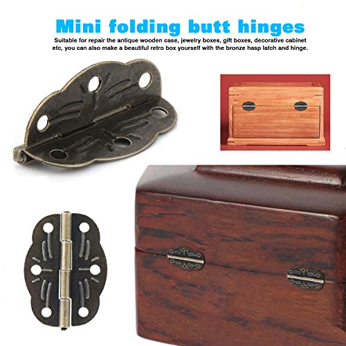 Juego de 10 cierres de madera para armario, diseño retro, con 20 bisagras en forma de mariposa con 180 tornillos