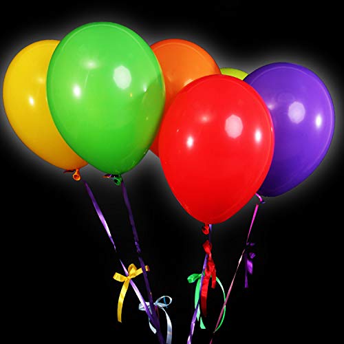 Juego de 200 Globos de Luz de LED Incluyes 100 Piezas Globos de LED Mini Bola Redonda de Luz y 100 Globos de Colores Variados 12 Pulgadas para Globos de Linterna de Papel Luces Brillan en Oscuridad