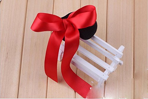 Juego de 3 accesorios para el pelo para mujeres y niñas, color negro + rojo + rosa con lazo esponja para hacer moños y moños