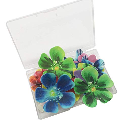 Juego de 30 flores comestibles para cupcakes, adornos de tartas de boda o cumpleaños, de diferentes tamaños y colores